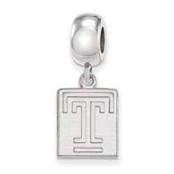 Temple University Owls Small Dangle Bead in Sterling Silver 2.84 gr