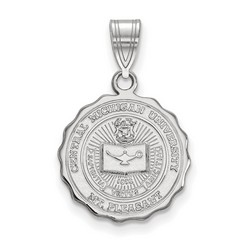 Central Michigan University Chippewas Medium Sterling Silver Crest Pendant