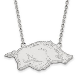 University of Arkansas Razorbacks Large Sterling Silver Pendant Necklace 8.72 gr