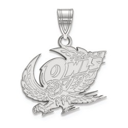 Temple University Owls Medium Pendant in Sterling Silver 2.43 gr