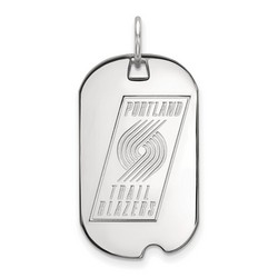 Portland Trail Blazers Small Dog Tag in Sterling Silver 4.24 gr