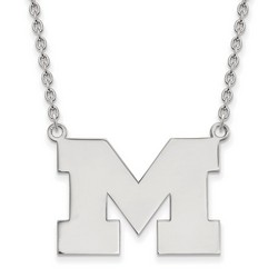 University of Michigan Wolverines Large Sterling Silver Pendant Necklace 7.88 gr
