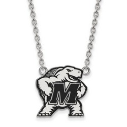 University of Maryland Terrapins Large Sterling Silver Pendant Necklace 5.93 gr