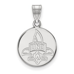 University of New Orleans Privateers Medium Sterling Silver Disc Pendant 2.30 gr