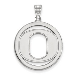 University of Oregon Ducks Large Sterling Silver Circle Pendant 4.21 gr