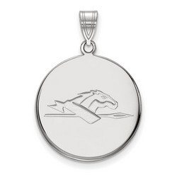 Longwood University Lancers Large Disc Pendant in Sterling Silver 4.29 gr