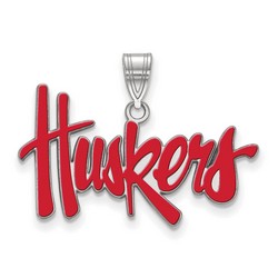 University of Nebraska Cornhuskers Large Pendant in Sterling Silver 2.47 gr