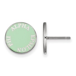 Alpha Epsilon Phi Sorority Enameled Post Earrings in Sterling Silver 1.56 gr