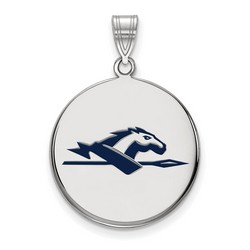 Longwood University Lancers Large Disc Pendant in Sterling Silver 4.24 gr