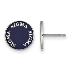 Sigma Sigma Sigma Sorority Enameled Post Earrings in Sterling Silver 1.56 gr