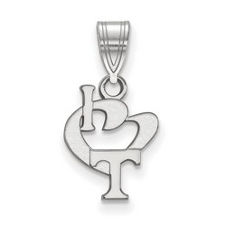 I Love University of Tennessee Volunteers Small Sterling Silver Logo Pendant