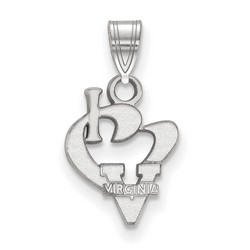 I Love University of Virginia Cavaliers Small Sterling Silver Logo Pendant