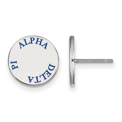 Alpha Delta Pi Sorority Enameled Post Earrings in Sterling Silver 2.09 gr