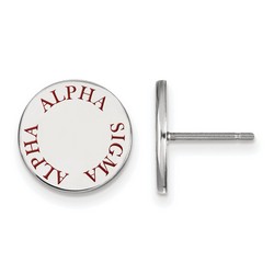 Alpha Sigma Alpha Sorority Enameled Post Earrings in Sterling Silver 2.09 gr