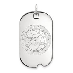 Philadelphia 76ers Large Dog Tag in Sterling Silver 7.32 gr