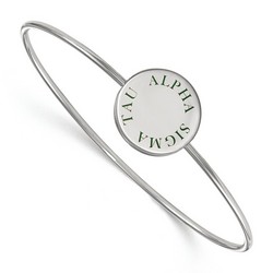 Alpha Sigma Tau Sorority Enameled Slip-On Bangle in Sterling Silver 8.10 gr