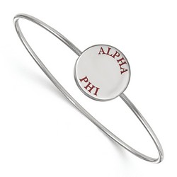 Alpha Phi Sorority Enameled Slip-On Bangle in Sterling Silver 8.10 gr