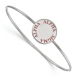 Alpha Sigma Alpha Sorority Enameled Slip-On Bangle in Sterling Silver 8.10 gr