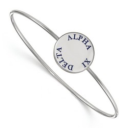 Alpha Xi Delta Sorority Enameled Slip-On Bangle in Sterling Silver 8.10 gr