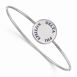 Delta Phi Epsilon Sorority Enameled Slip-On Bangle in Sterling Silver 8.10 gr