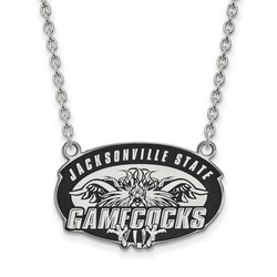 Jacksonville State University Gamecocks Large Sterling Silver Pendant & Necklace