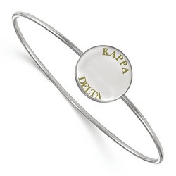 Kappa Delta Sorority Enameled Slip-On Bangle in Sterling Silver 8.10 gr