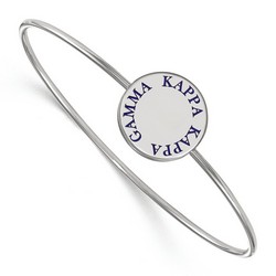 Kappa Kappa Gamma Sorority Enameled Slip-On Bangle in Sterling Silver 8.10 gr