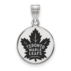Toronto Maple Leafs Medium Disc Pendant in Sterling Silver 2.18 gr