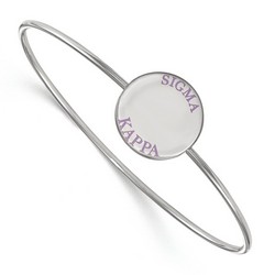 Sigma Kappa Sorority Enameled Slip-On Bangle in Sterling Silver 8.10 gr