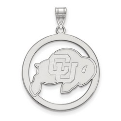 University of Colorado Buffaloes L Sterling Silver Circle Pendant 4.16 gr