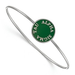 Alpha Sigma Tau Sorority Enameled Slip-On Bangle in Sterling Silver 7.20 gr