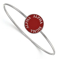 Alpha Sigma Alpha Sorority Enameled Slip-On Bangle in Sterling Silver 7.20 gr