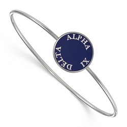 Alpha Xi Delta Sorority Enameled Slip-On Bangle in Sterling Silver 7.20 gr