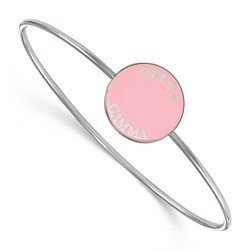 Delta Gamma Sorority Enameled Slip-On Bangle in Sterling Silver 7.20 gr