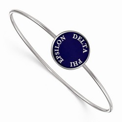 Delta Phi Epsilon Sorority Enameled Slip-On Bangle in Sterling Silver 7.20 gr