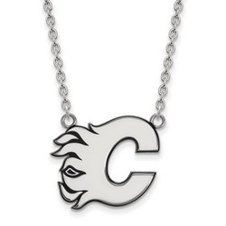 Calgary Flames Large Pendant Necklace in Sterling Silver 6.56 gr