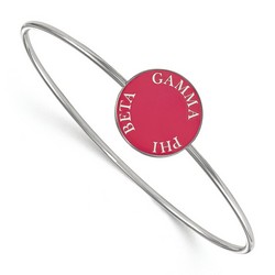 Gamma Phi Beta Sorority Enameled Slip-On Bangle in Sterling Silver 7.20 gr