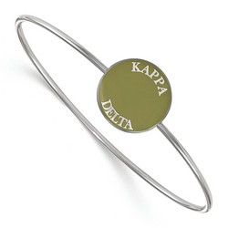 Kappa Delta Sorority Enameled Slip-On Bangle in Sterling Silver 7.20 gr