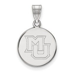 Marquette University Golden Eagles Medium Sterling Silver Disc Pendant 2.30 gr