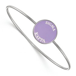 Sigma Kappa Sorority Enameled Slip-On Bangle in Sterling Silver 7.20 gr