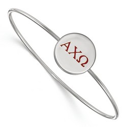 Alpha Chi Omega Sorority Enameled Slip-On Bangle in Sterling Silver 8.05 gr