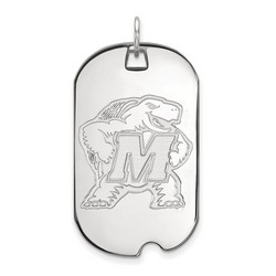 University of Maryland Terrapins Large Dog Tag in Sterling Silver 7.23 gr