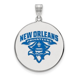 University of New Orleans Privateers XL Disc Pendant in Sterling Silver 5.62 gr