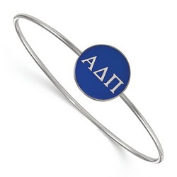 Alpha Delta Pi Sorority Enameled Slip-On Bangle in Sterling Silver 7.33 gr