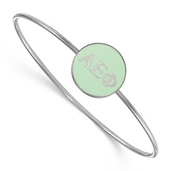 Alpha Epsilon Phi Sorority Enameled Sterling Silver Slip-On Bangle 7.33 gr