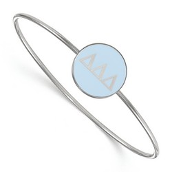 Delta Delta Delta Sorority Enameled Slip-On Bangle in Sterling Silver 7.33 gr