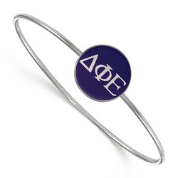 Delta Phi Epsilon Sorority Enameled Slip-On Bangle in Sterling Silver 7.33 gr