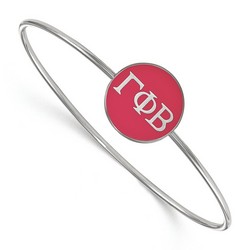 Gamma Phi Beta Sorority Enameled Slip-On Bangle in Sterling Silver 7.33 gr