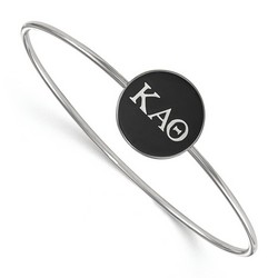 Kappa Alpha Theta Sorority Enameled Slip-On Bangle in Sterling Silver 7.33 gr