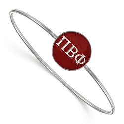 Pi Beta Phi Sorority Enameled Slip-On Bangle in Sterling Silver 7.97 gr